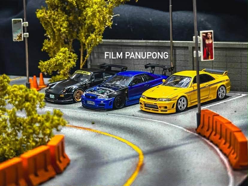 Diorama Mountain racing road scale 1:64