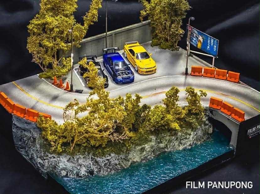 Diorama Mountain racing road scale 1:64