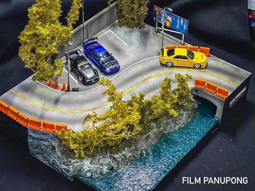 Diorama Mountain racing road scale 1:64