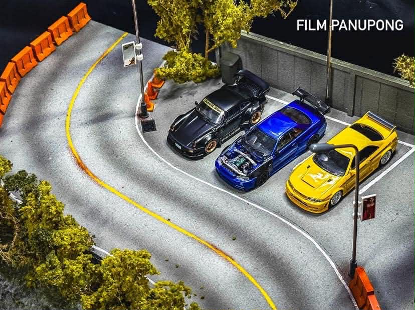 Diorama Mountain racing road scale 1:64