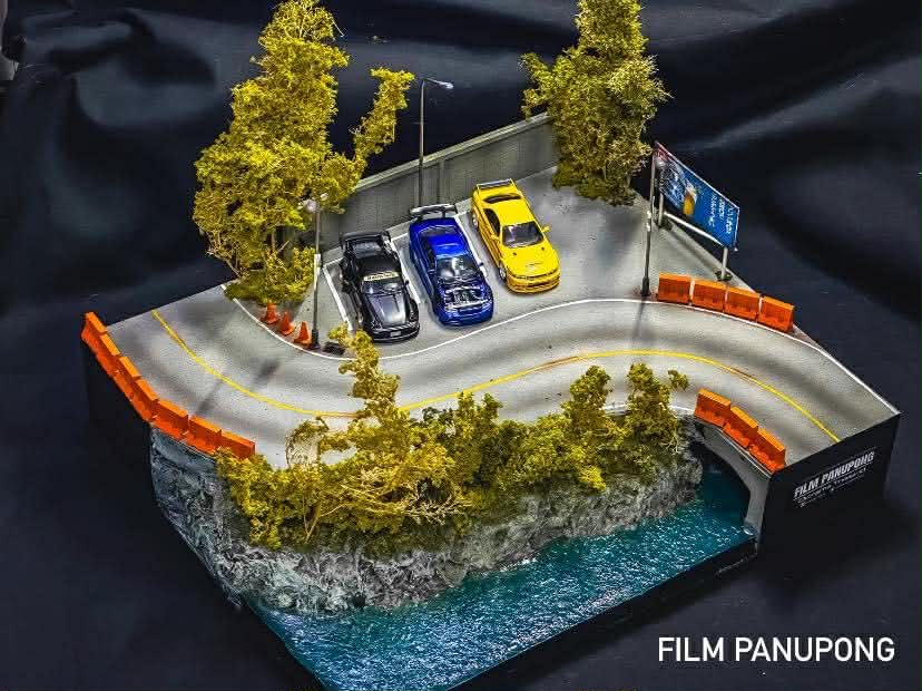 Diorama Mountain racing road scale 1:64